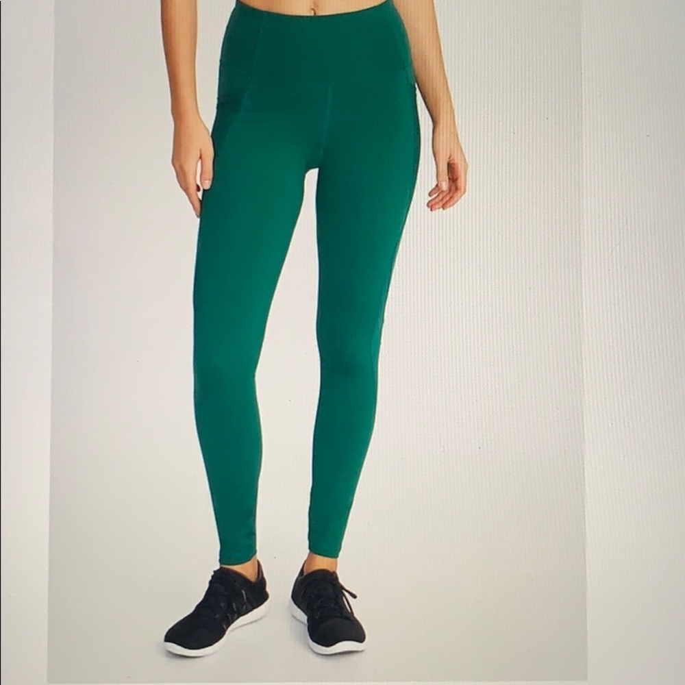 High Waisted Mesh Trim Compression Leggings
